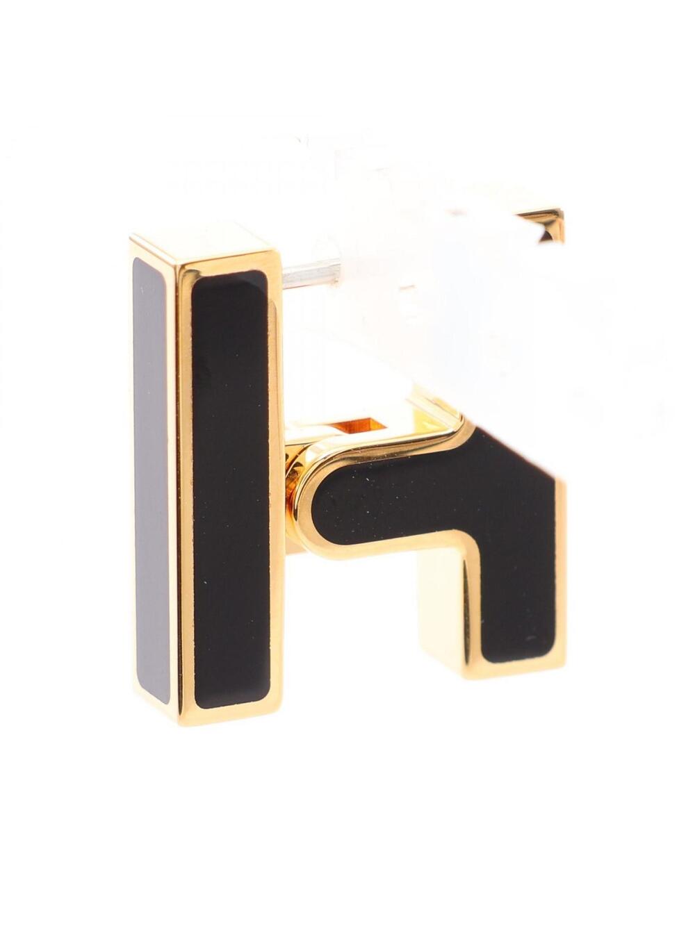 Hermes Single H Pierced Earrings Gold #351999H53B